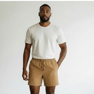 VRST Men's Brown Athletic Shorts Size Small‎ Drawstring Pockets Reflective